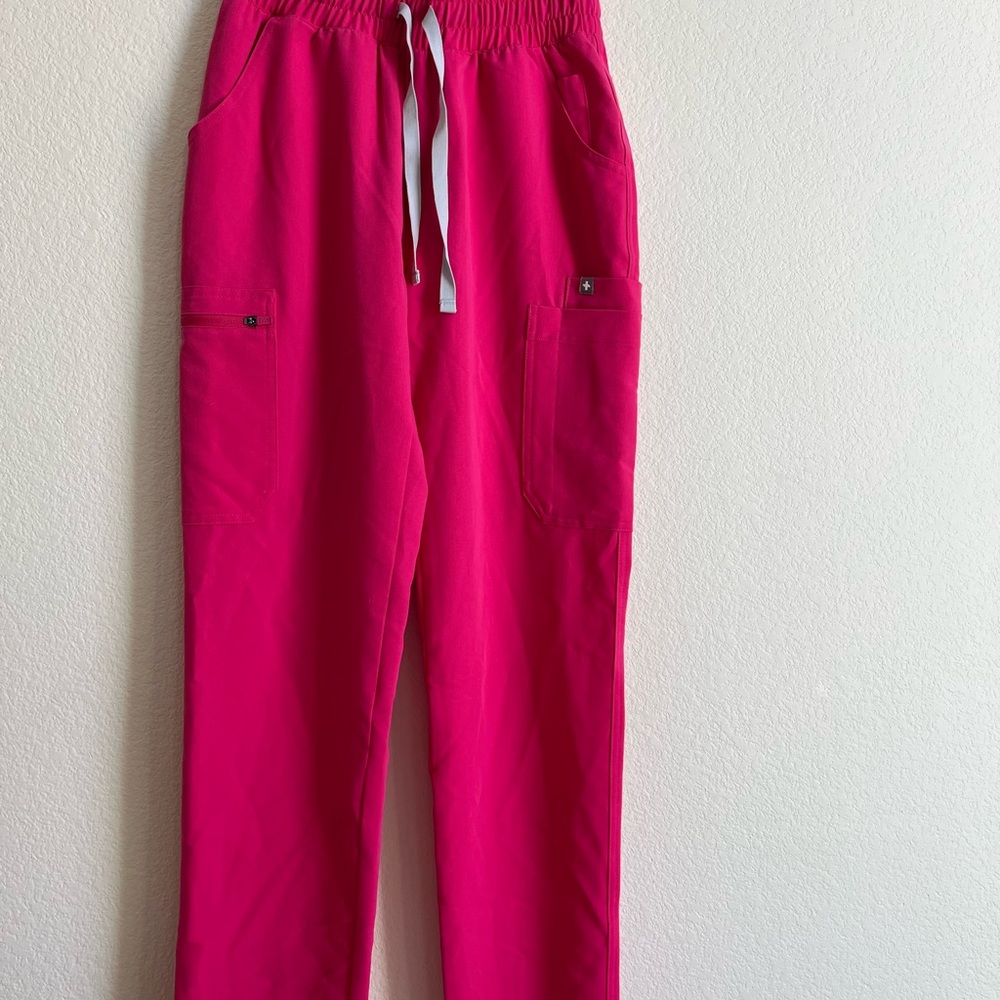 Figs Bright Pink high waisted Pants